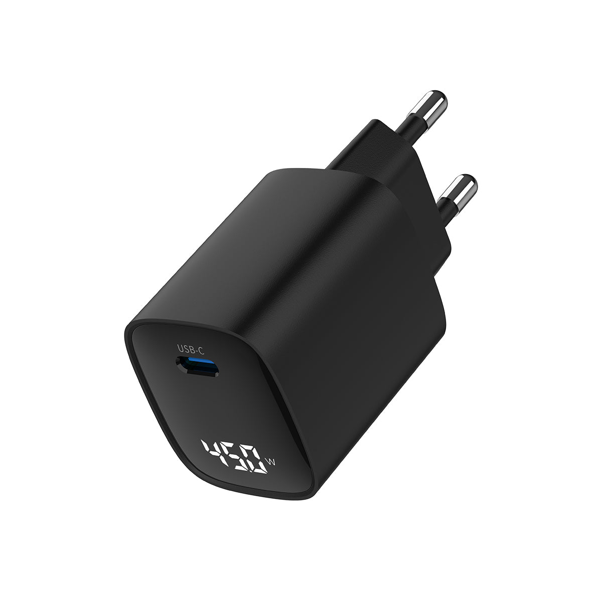 Rixus RXHC13 Adaptateur électrique USB-C avec affichage numérique 45W Noir