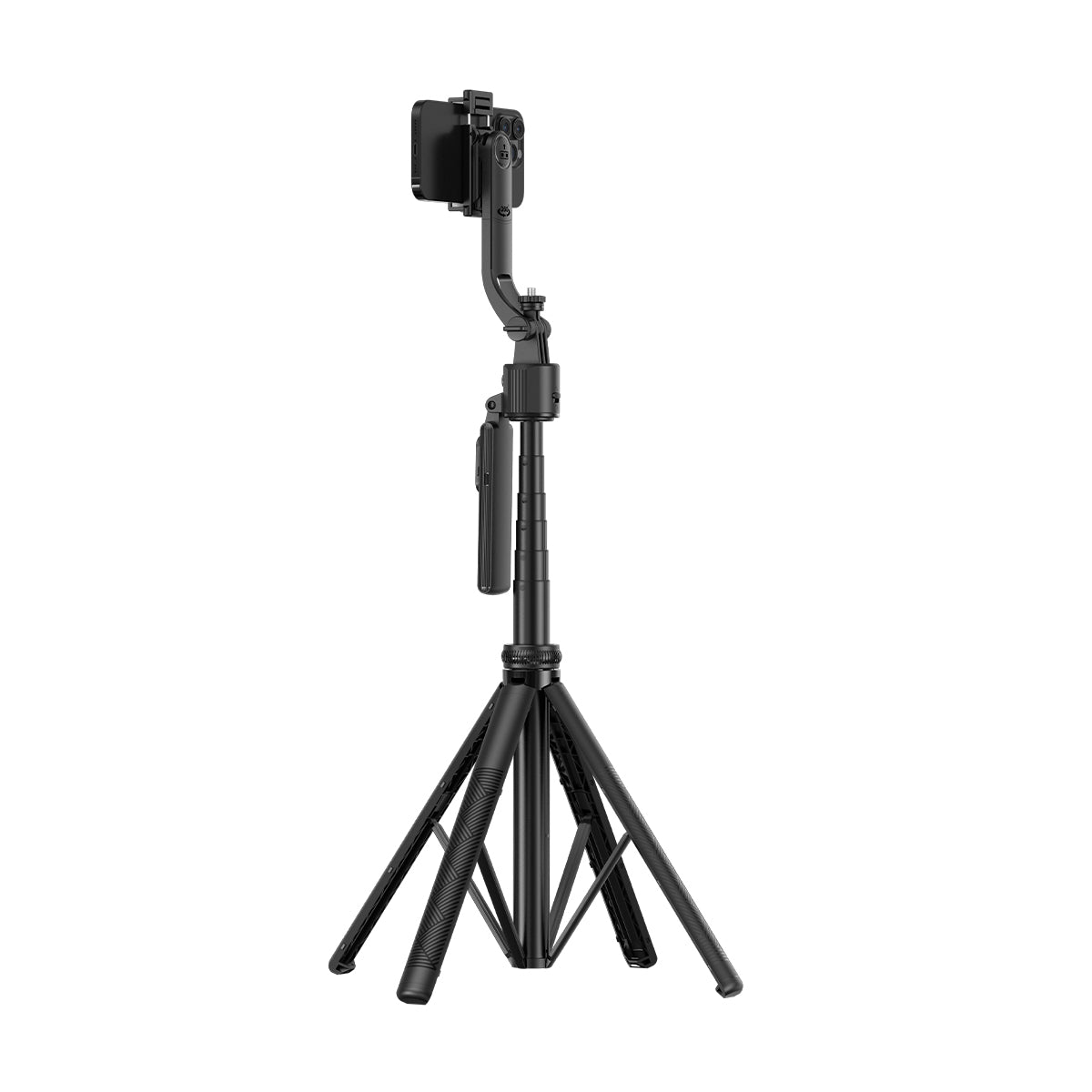 Rixus RXSF55 Bâton de selfie pour téléphone portable avec caméra de suivi de visage AI Noir