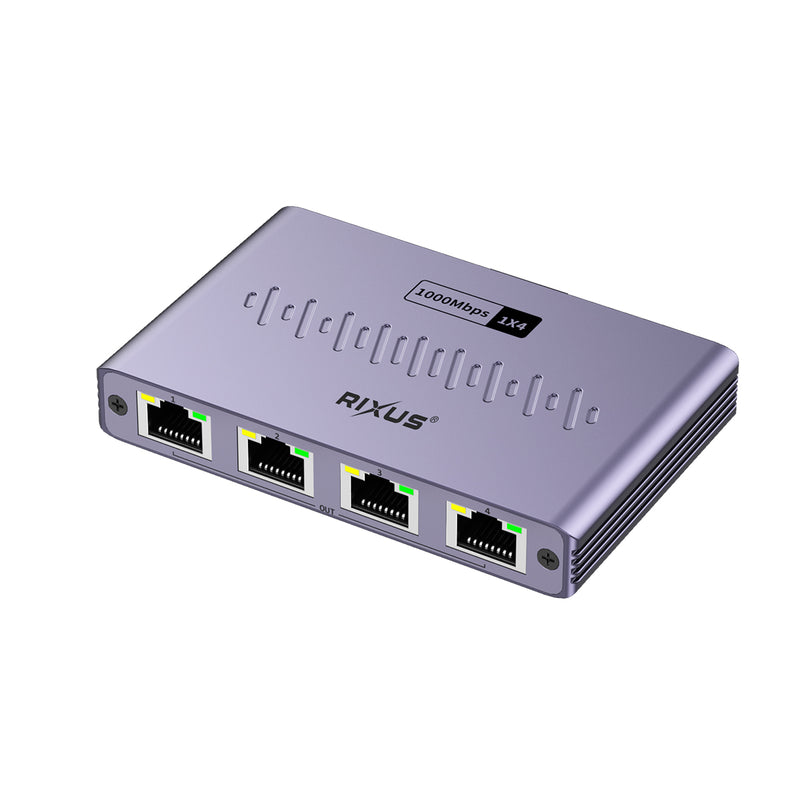 Rixus RXEA05 Adaptateur de commutateur Ethernet à 5 ports gris