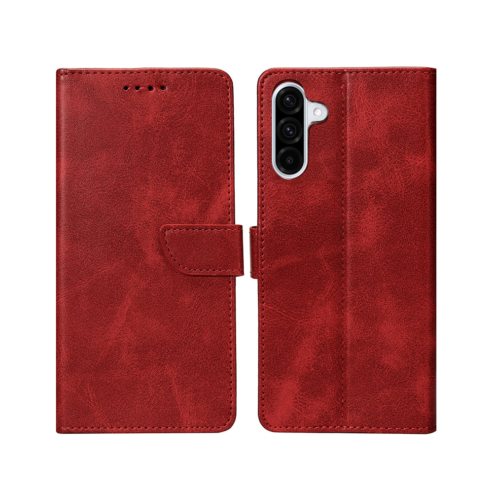 Rixus Bookcase For Samsung Galaxy A36, A37 Dark Red