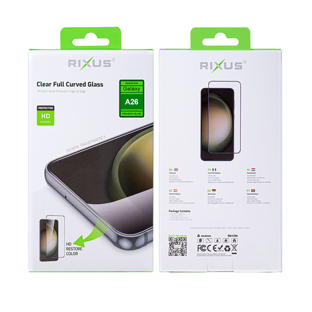 Rixus Clear HD Full Cover Verre trempé pour Samsung Galaxy A26