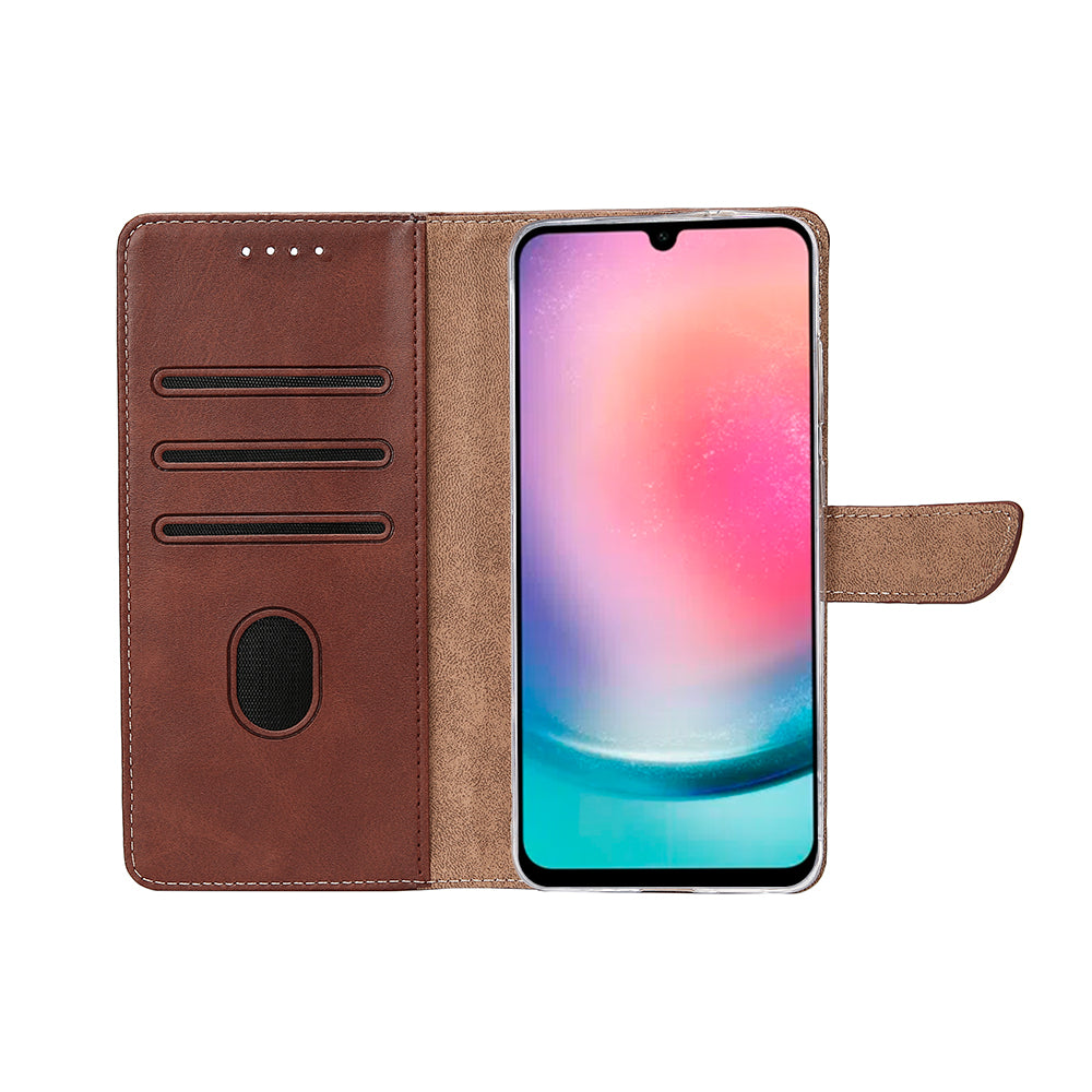 Bibliothèque Rixus pour Samsung Galaxy A26, A17 Marron