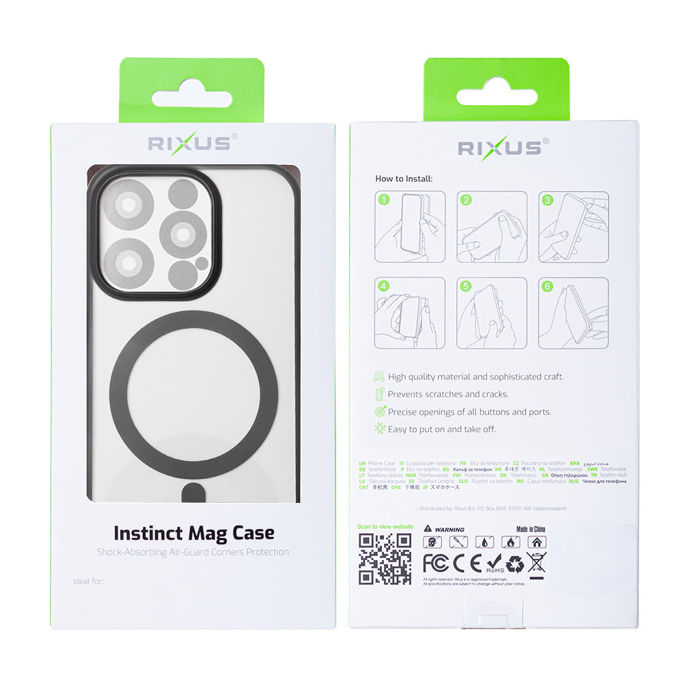 Rixus Instinct Mag Case For Apple iPhone 12 Pro Max Noir
