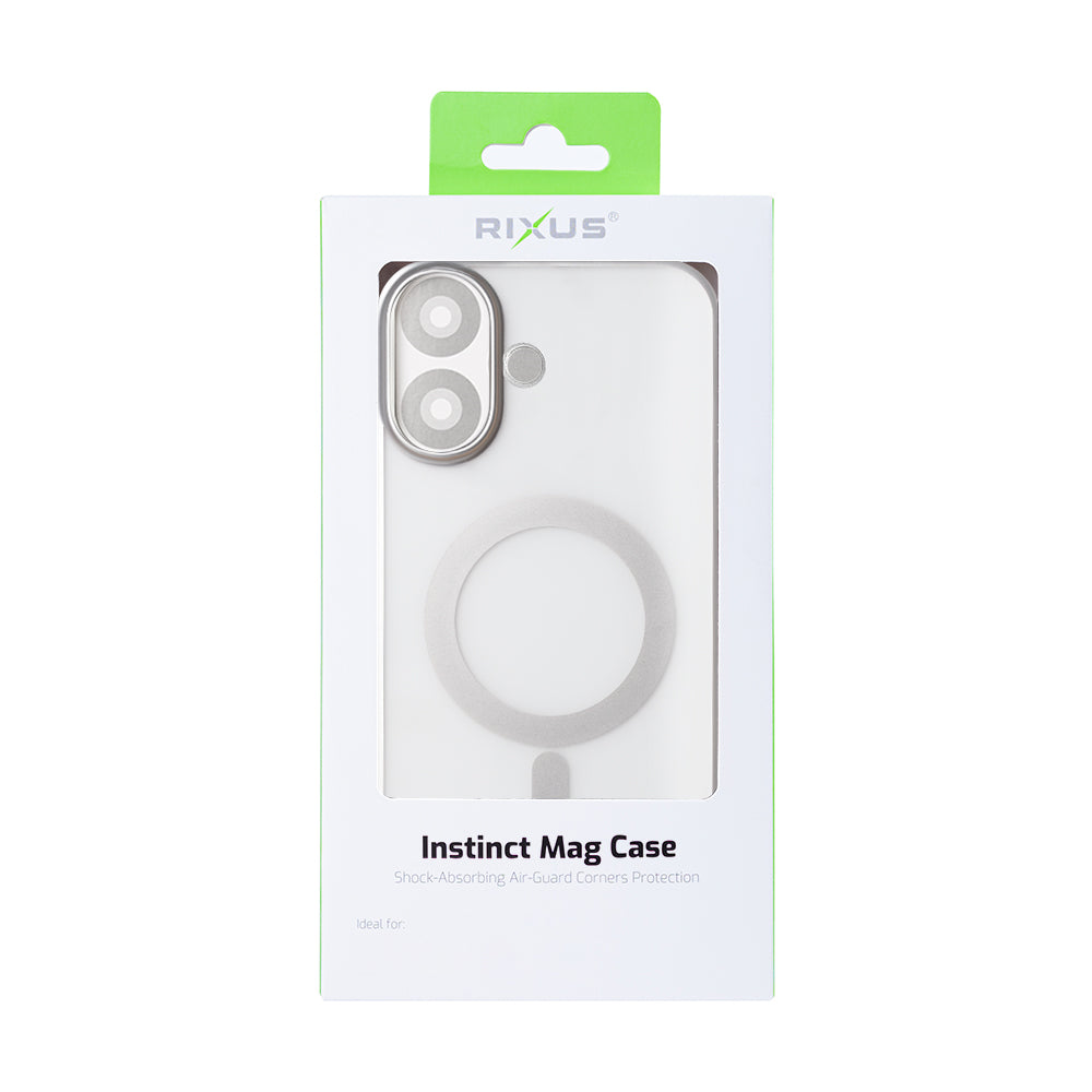 Rixus Instinct Mag Case For Apple iPhone 16 Plus Argent