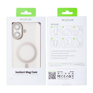 Rixus Instinct Mag Case For Apple iPhone 16 Plus Gris Titane