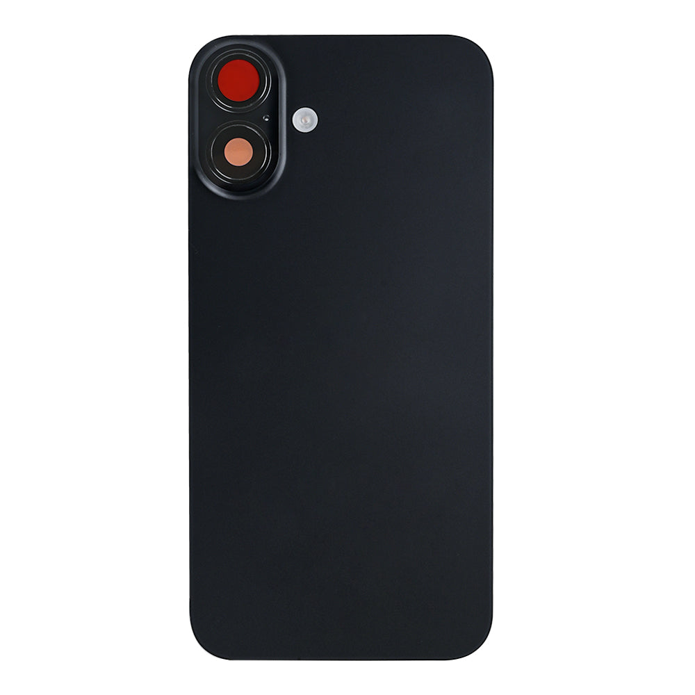 For Apple 16 Verre arrière avec NFC, cadre d'appareil photo agrandi Noir Compatible