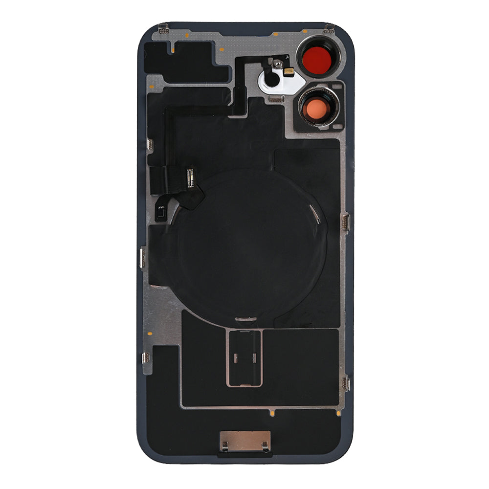 For Apple 16 Verre arrière avec NFC, cadre d'appareil photo agrandi Noir Compatible