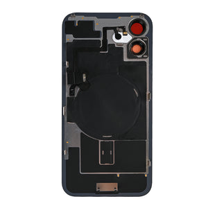 For Apple 16 Verre arrière avec NFC, cadre d'appareil photo agrandi Compatible avec le blanc