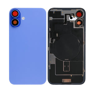 For Apple 16 Verre arrière avec NFC, cadre de caméra agrandi Compatible avec Ultramarine