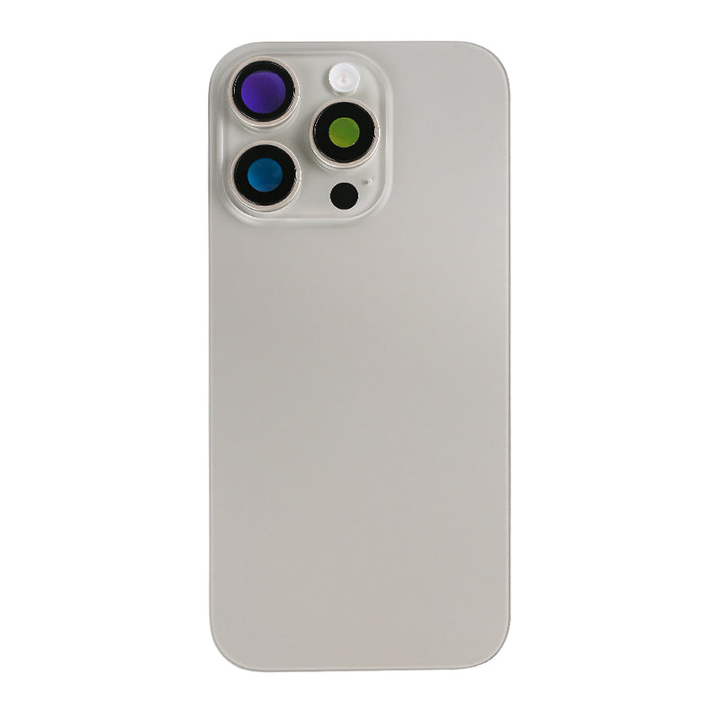 For Apple 16 Pro Verre arrière avec NFC, cadre d'appareil photo agrandi Titane naturel Compatible