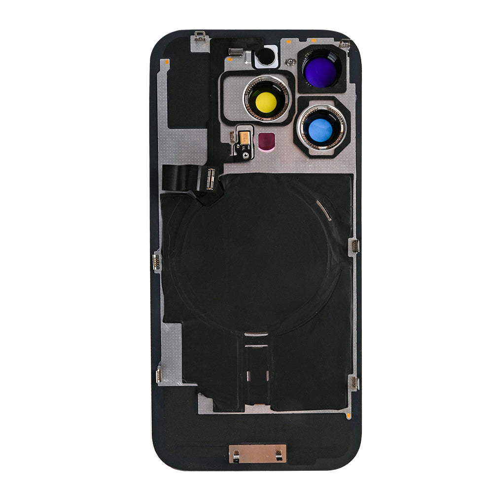 For Apple 16 Pro Max Verre arrière avec NFC, cadre d'appareil photo agrandi Titane blanc Compatible