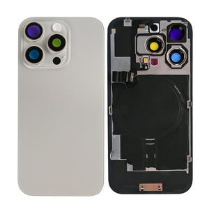 For Apple 16 Pro Max Verre arrière avec NFC, cadre d'appareil photo agrandi Titane naturel Compatible