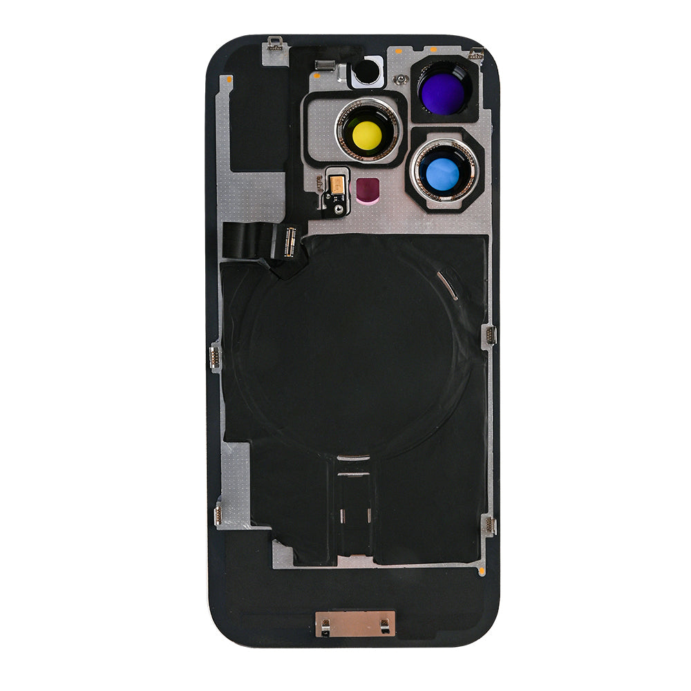 For Apple 16 Pro Max Verre arrière avec NFC, cadre d'appareil photo agrandi Desert Titanium Compatible