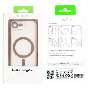 Rixus Instinct Mag Case For Apple iPhone 16e, 17e Desert Titanium