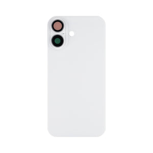 For Apple 16 Verre arrière sans NFC, cadre d'appareil photo agrandi Compatible avec le blanc