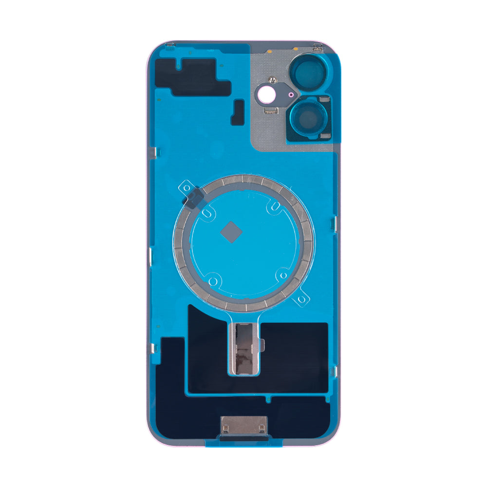 For Apple 16 Plus Verre arrière sans NFC, cadre de caméra agrandi rose Compatible