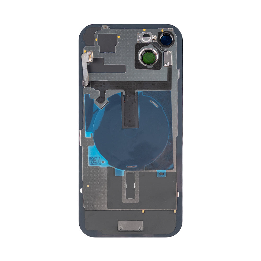 For Apple 15 Verre arrière avec NFC, cadre d'appareil photo agrandi Bleu Compatible