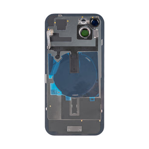 For Apple 15 Verre arrière avec NFC, cadre d'appareil photo agrandi Bleu Compatible
