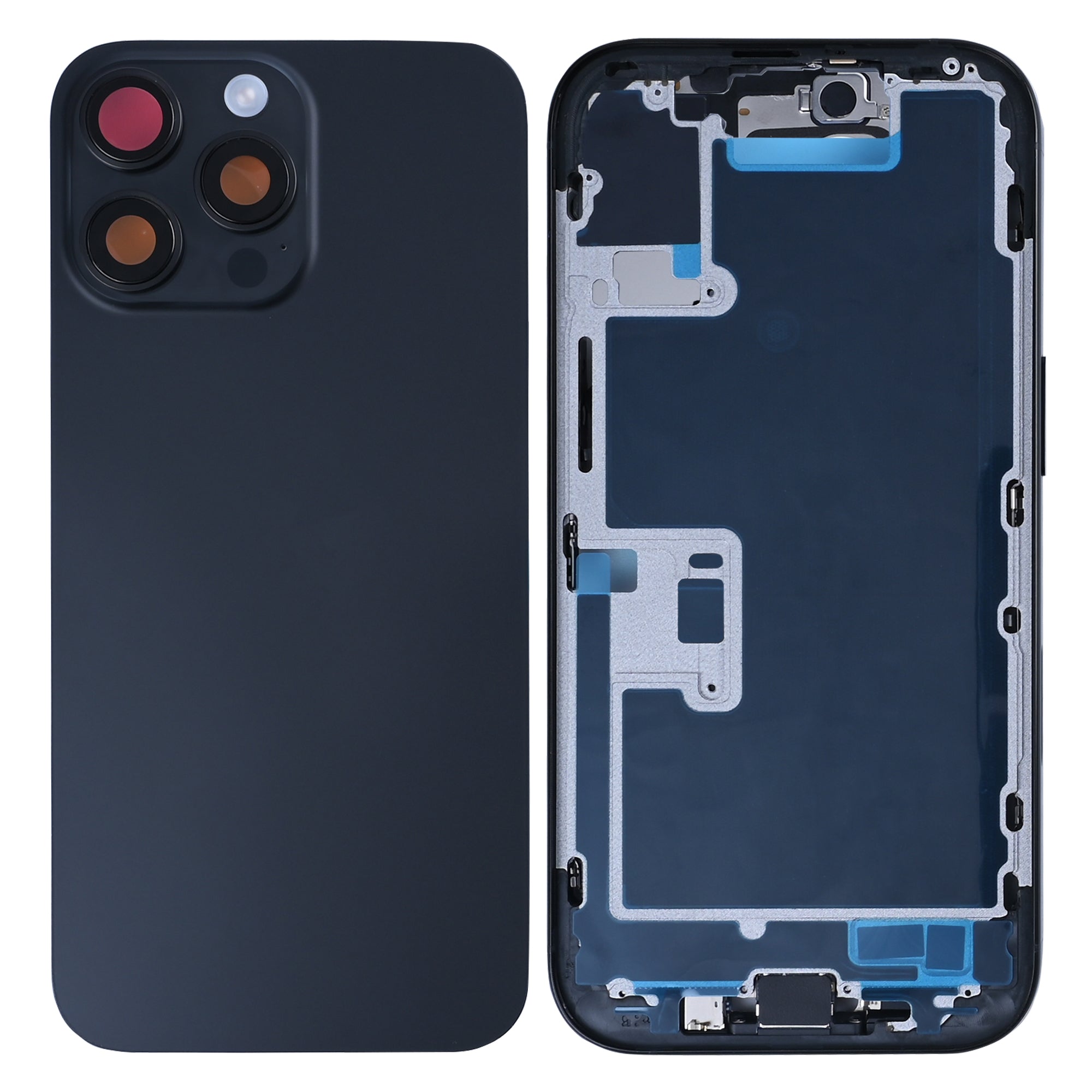 For Apple 16 Pro Boîtier avec petites pièces Titane noir OEM