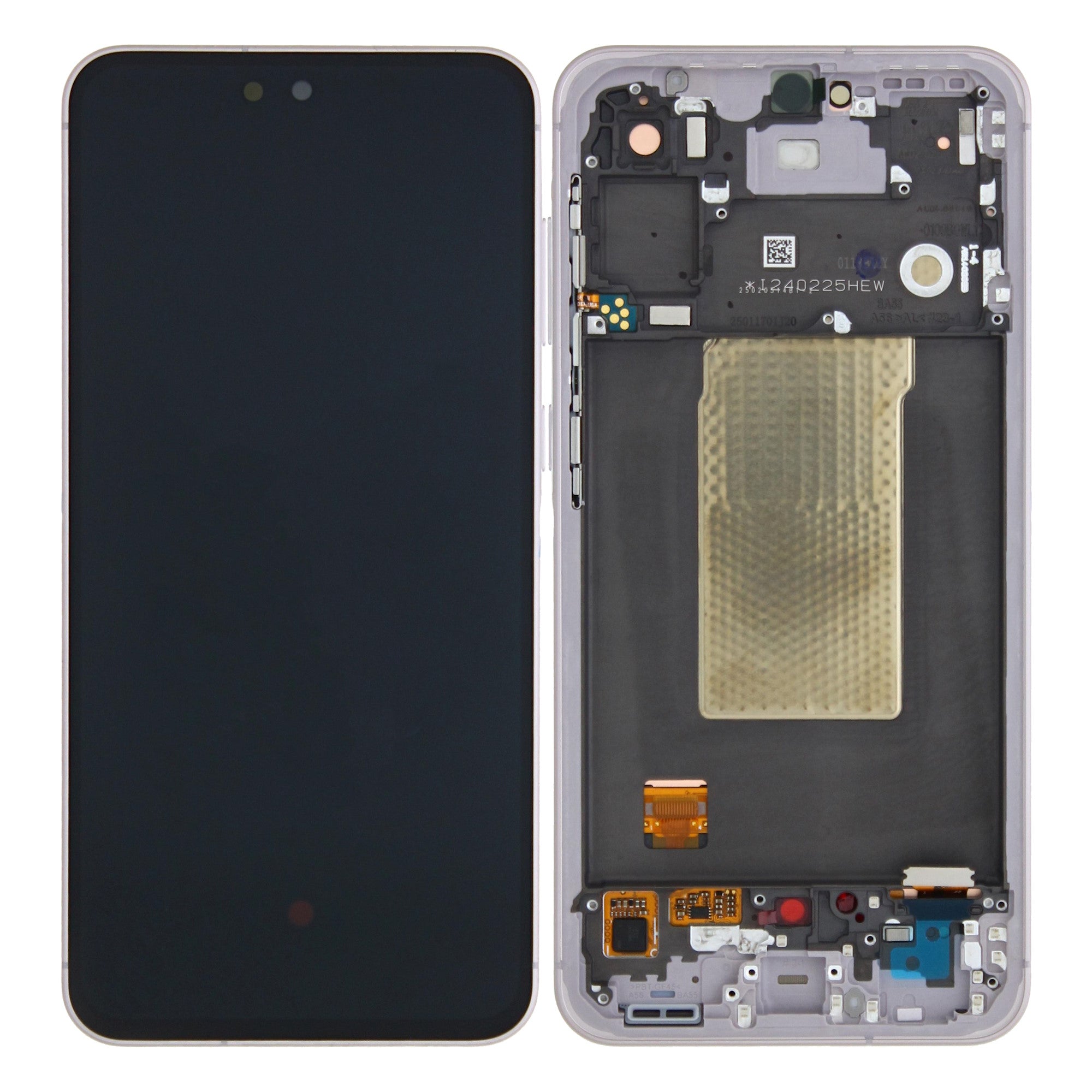 Écran et numériseur Samsung Galaxy A56 A566B avec cadre rose pré-assemblé