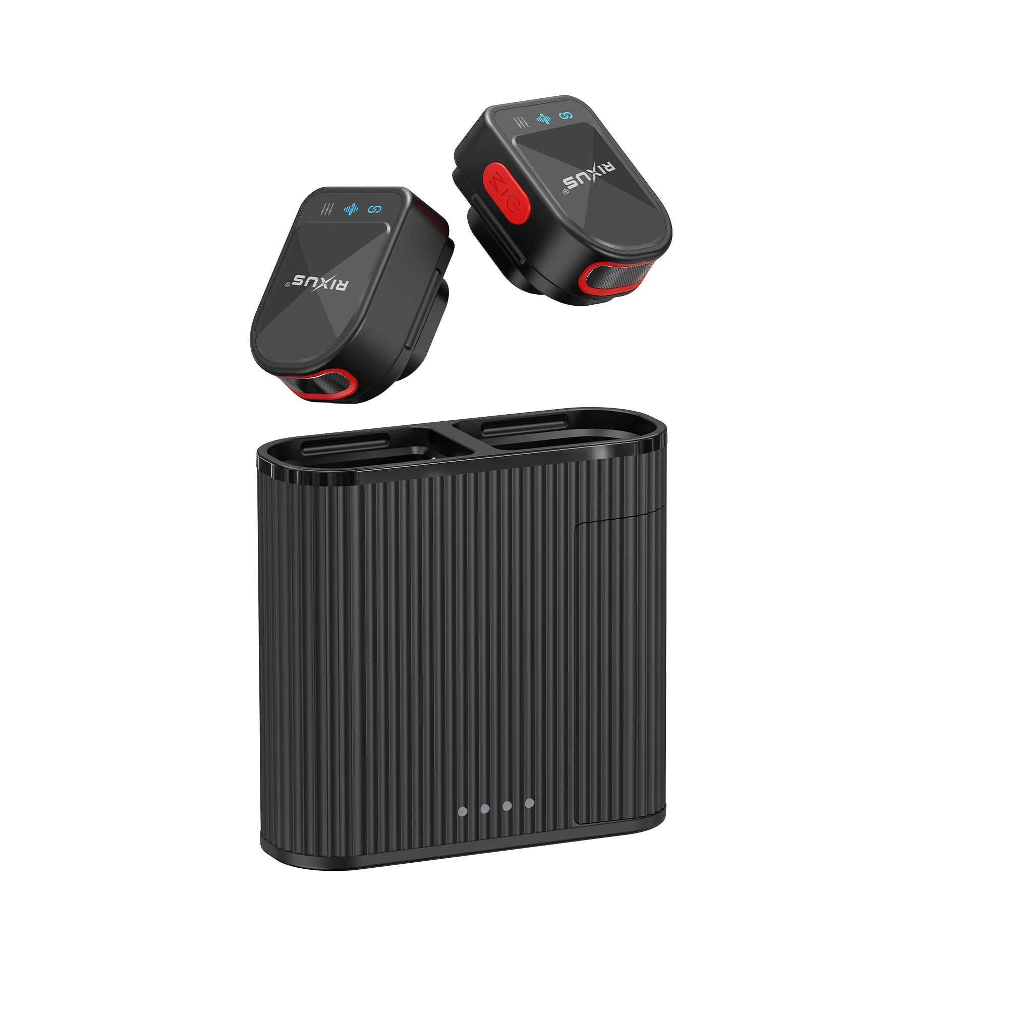 Mini microphone sans fil Rixus RXMIC03 pour diffusion en direct et enregistrement vidéo Noir