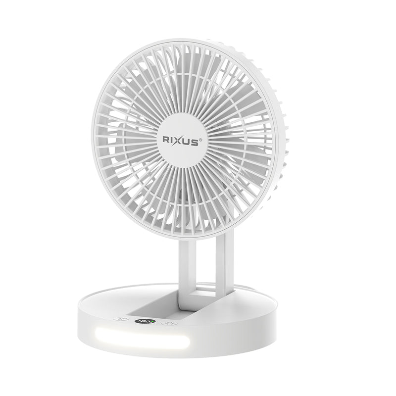 Rixus RXBF03 Ventilateur portable de bureau à batterie Blanc