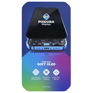 PIXDURA For Apple 16 Pro Écran et numériseur Soft-OLED (IC amovible) (120 Hz)