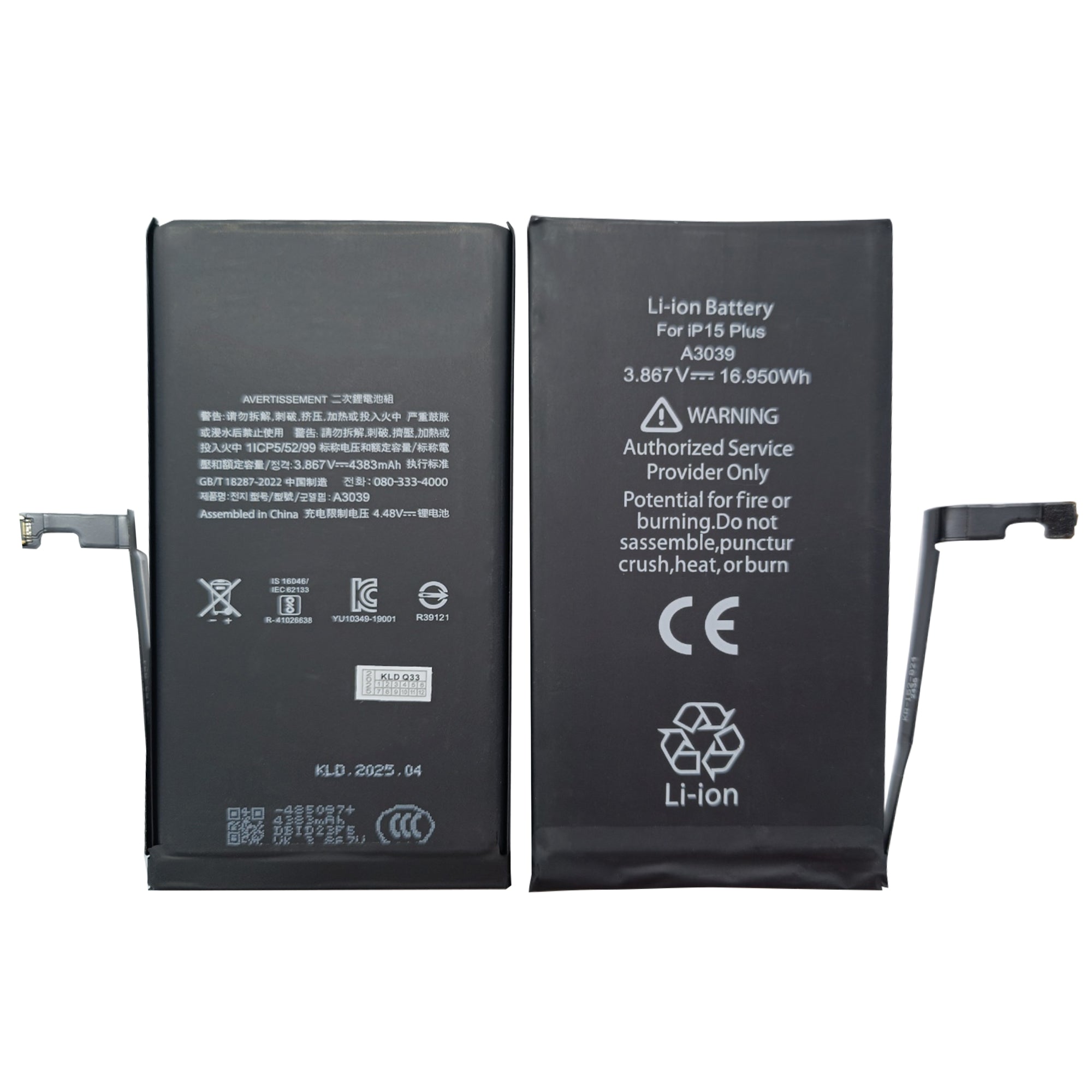 For Apple 15 Plus Exécuter les diagnostics Batterie OEM