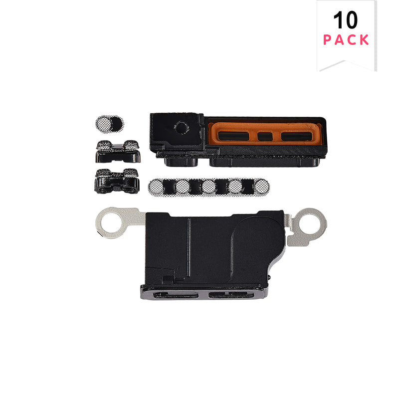 For Apple iPhone 16 Pro Max Ensembles d'enceintes et de microphones noirs compatibles avec le titane (10-Pack)