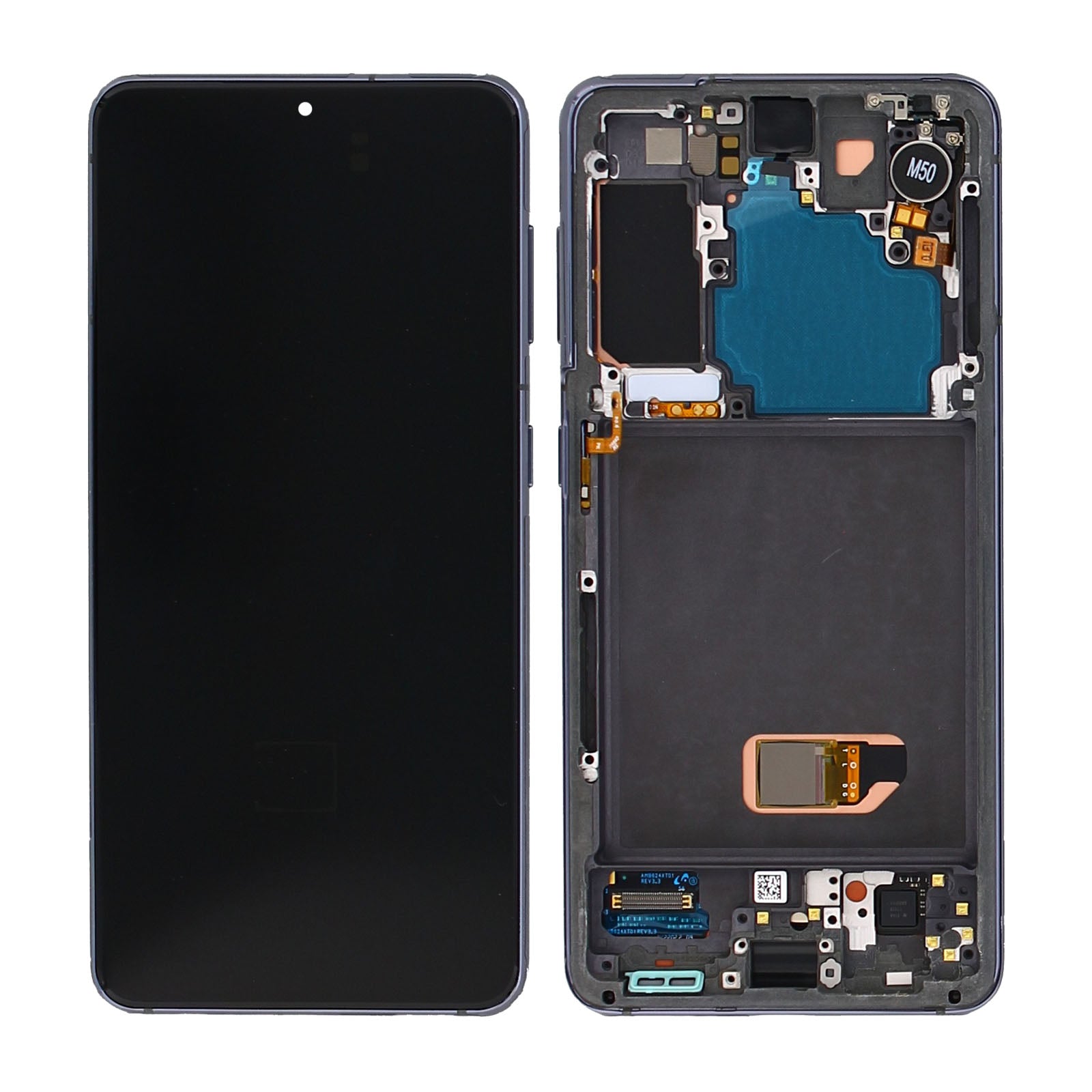Écran et numériseur Samsung Galaxy S21 5G G991B avec cadre Phantom Grey Service Pack