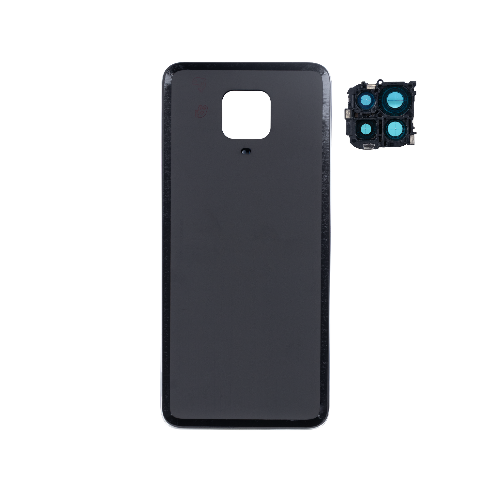 Coque arrière Xiaomi Redmi Note 9S sans objectif, gris interstellaire, OEM