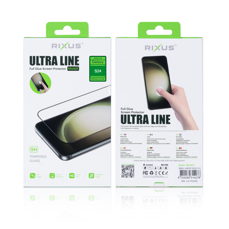Rixus Clear HD Ultra Line Verre trempé pour Samsung Galaxy S24, S25