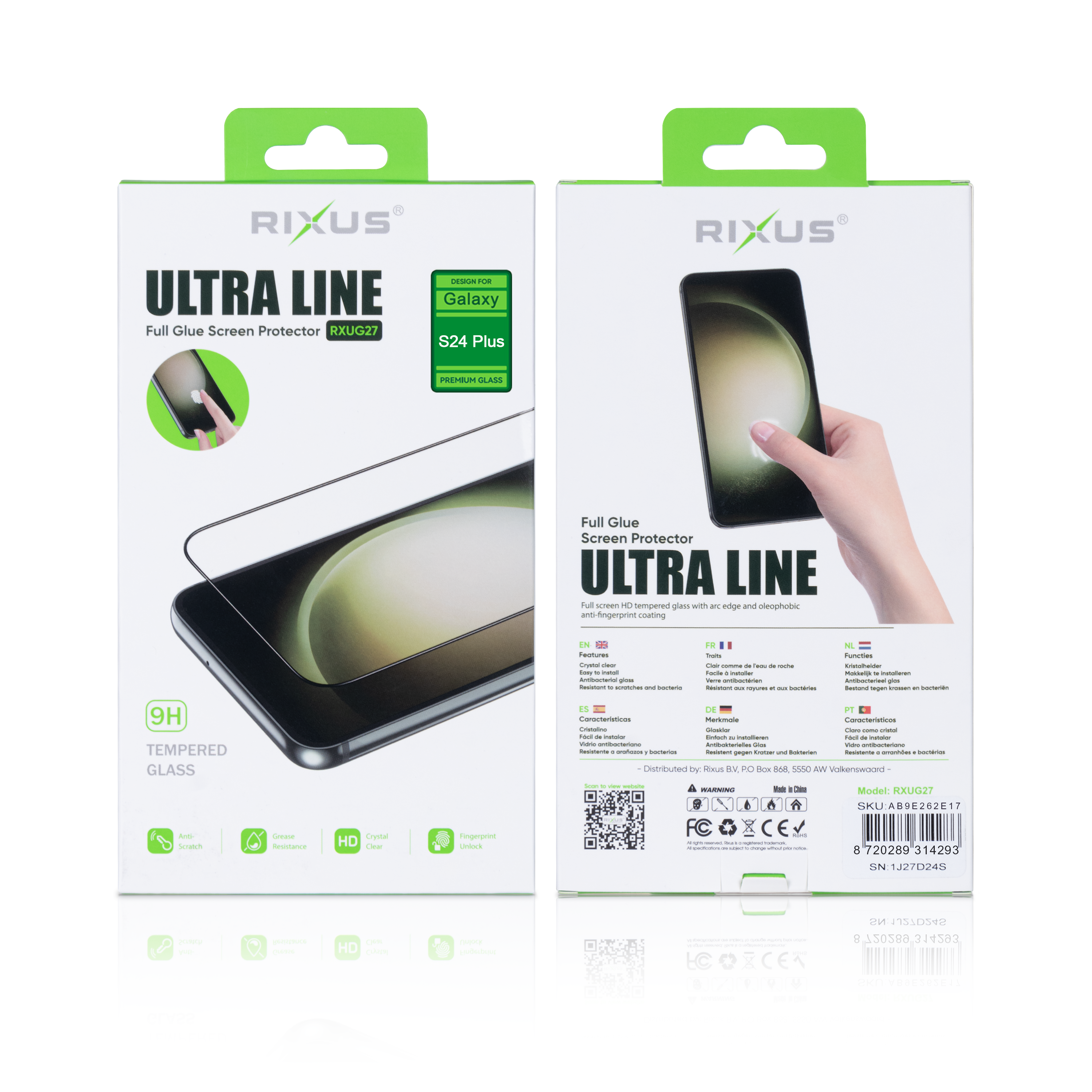 Rixus Clear HD Ultra Line Verre trempé pour Samsung Galaxy S24 Plus, S25 Plus