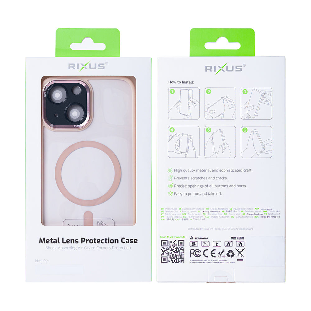 Rixus Classic 04 Case With MagSafe Compatible For Apple iPhone 15 Plus Pink