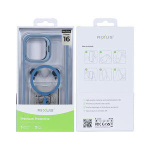 Rixus Classic 03 Case With MagSafe Compatible For Apple iPhone 16 Light Blue