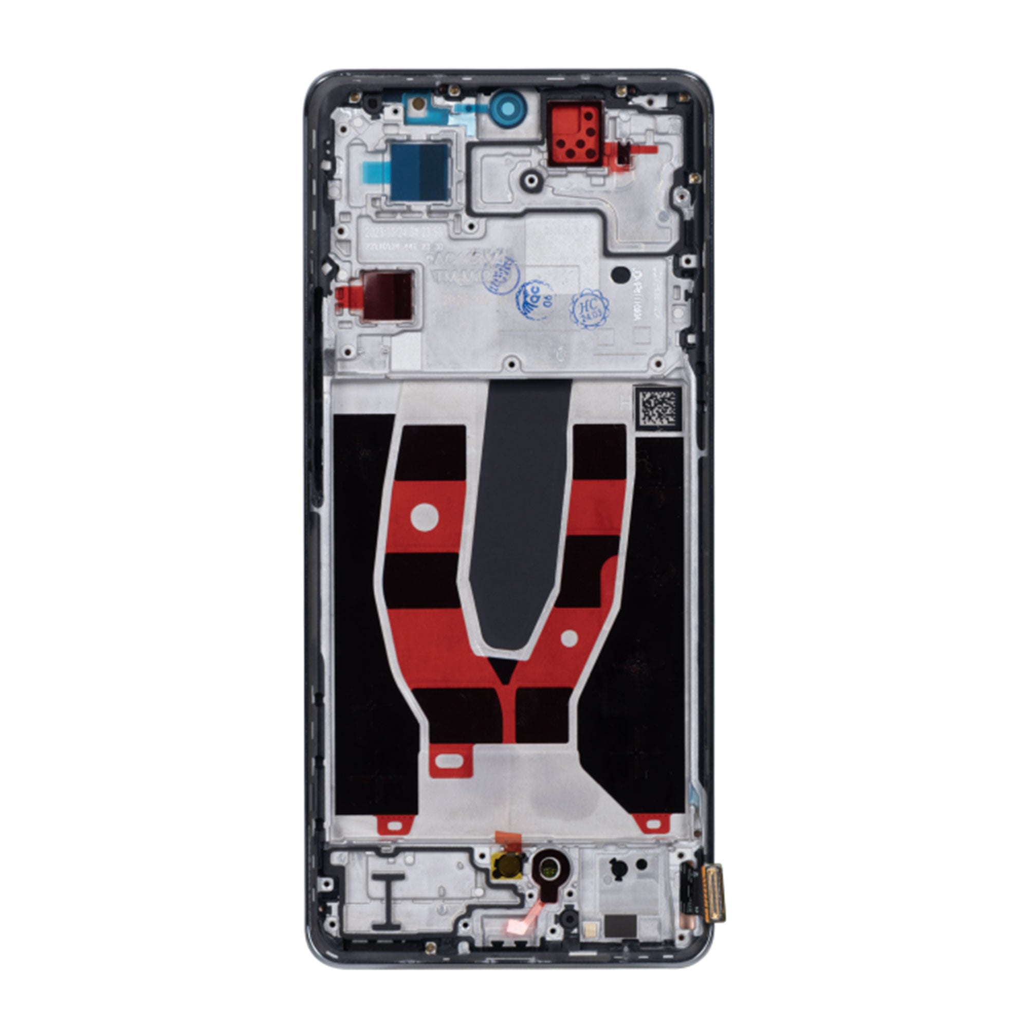 Écran et numériseur Oppo Reno 10 avec cadre gris argenté OEM