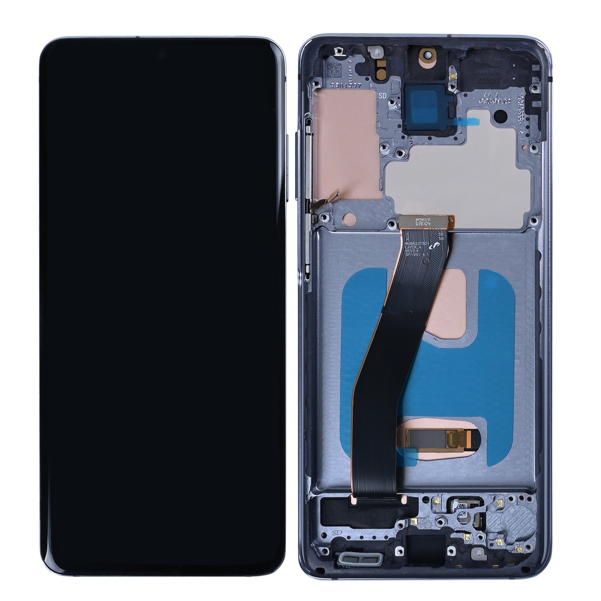 Samsung Galaxy S20 G980F Ecran et Numériseur Avec Cadre Gris Cosmique Soft-OLED