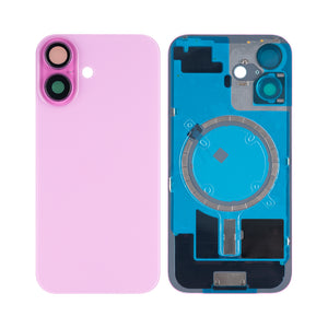 For Apple 16 Verre arrière sans NFC, cadre d'appareil photo agrandi rose Compatible