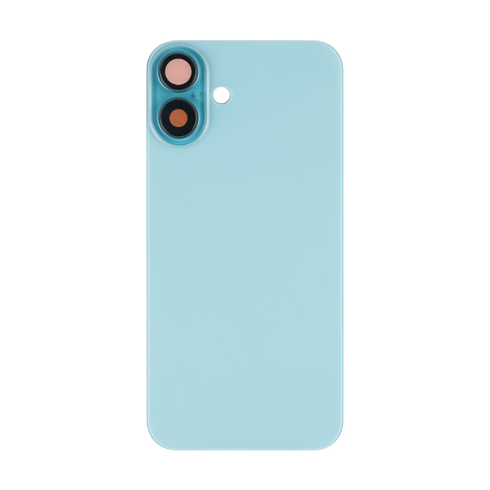 For Apple 16 Plus Verre arrière sans NFC, cadre de caméra agrandi Compatible avec Teal