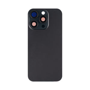 For Apple 16 Pro Verre arrière sans NFC, cadre d'appareil photo agrandi Noir Titane Compatible