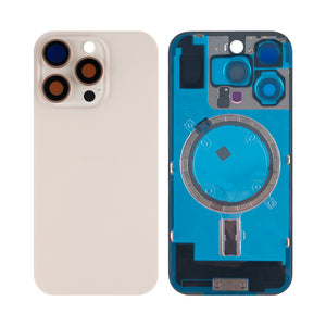 For Apple 16 Pro Verre arrière sans NFC, cadre de caméra agrandi Desert Titanium Compatible