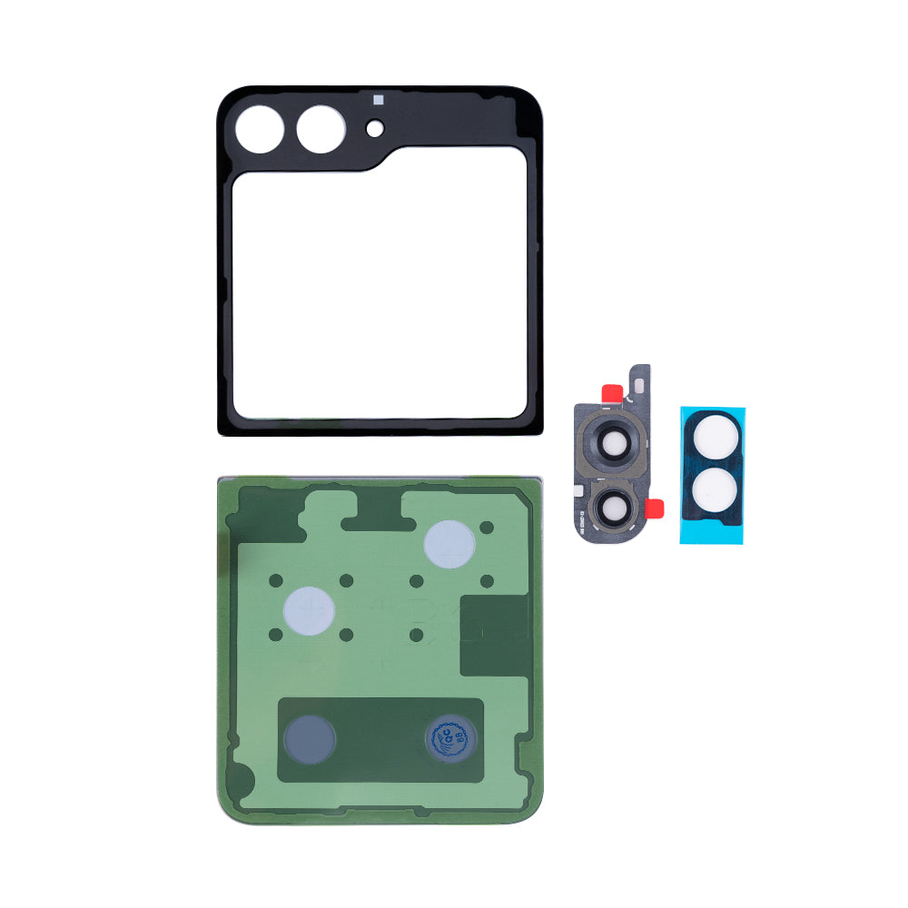 Ensemble de coques arrière Samsung Galaxy Z Flip5 F731B avec lentille verte OEM