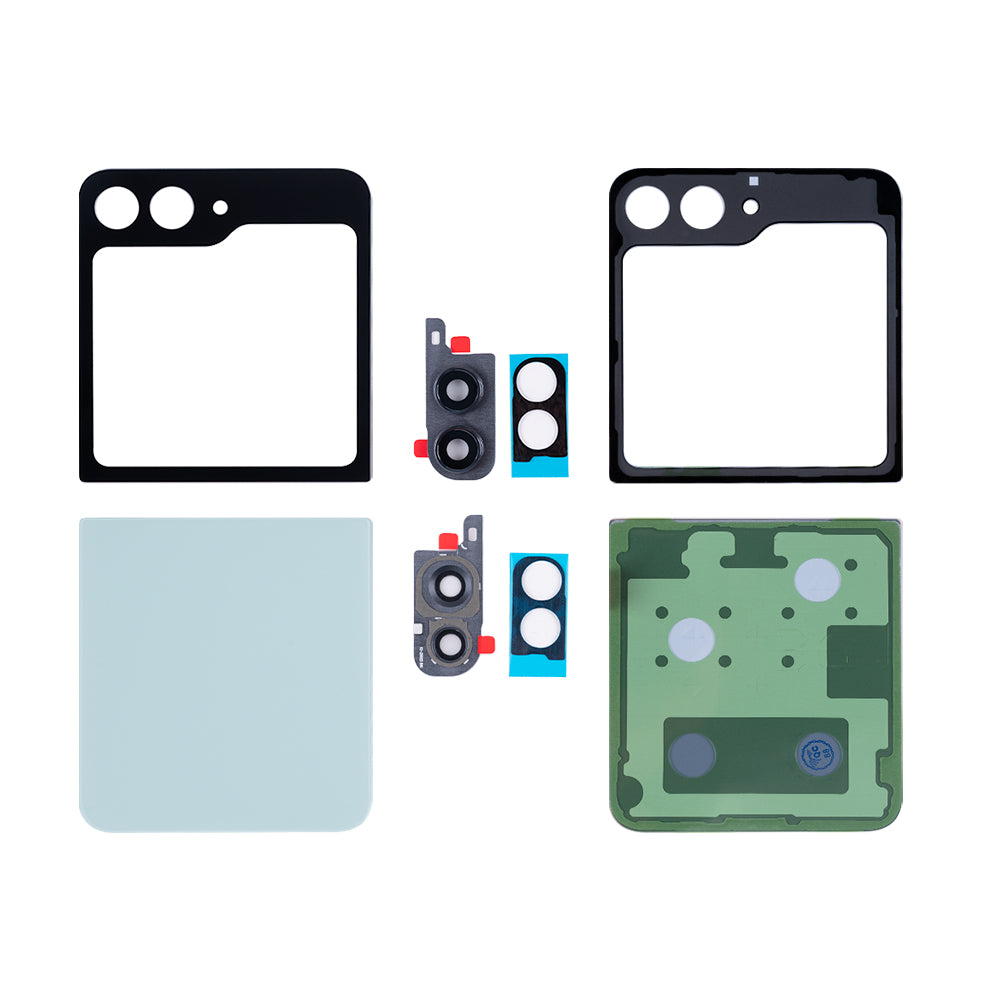 Ensemble de coques arrière Samsung Galaxy Z Flip5 F731B avec lentille verte OEM