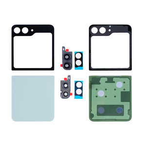 Ensemble de coques arrière Samsung Galaxy Z Flip5 F731B avec lentille verte OEM