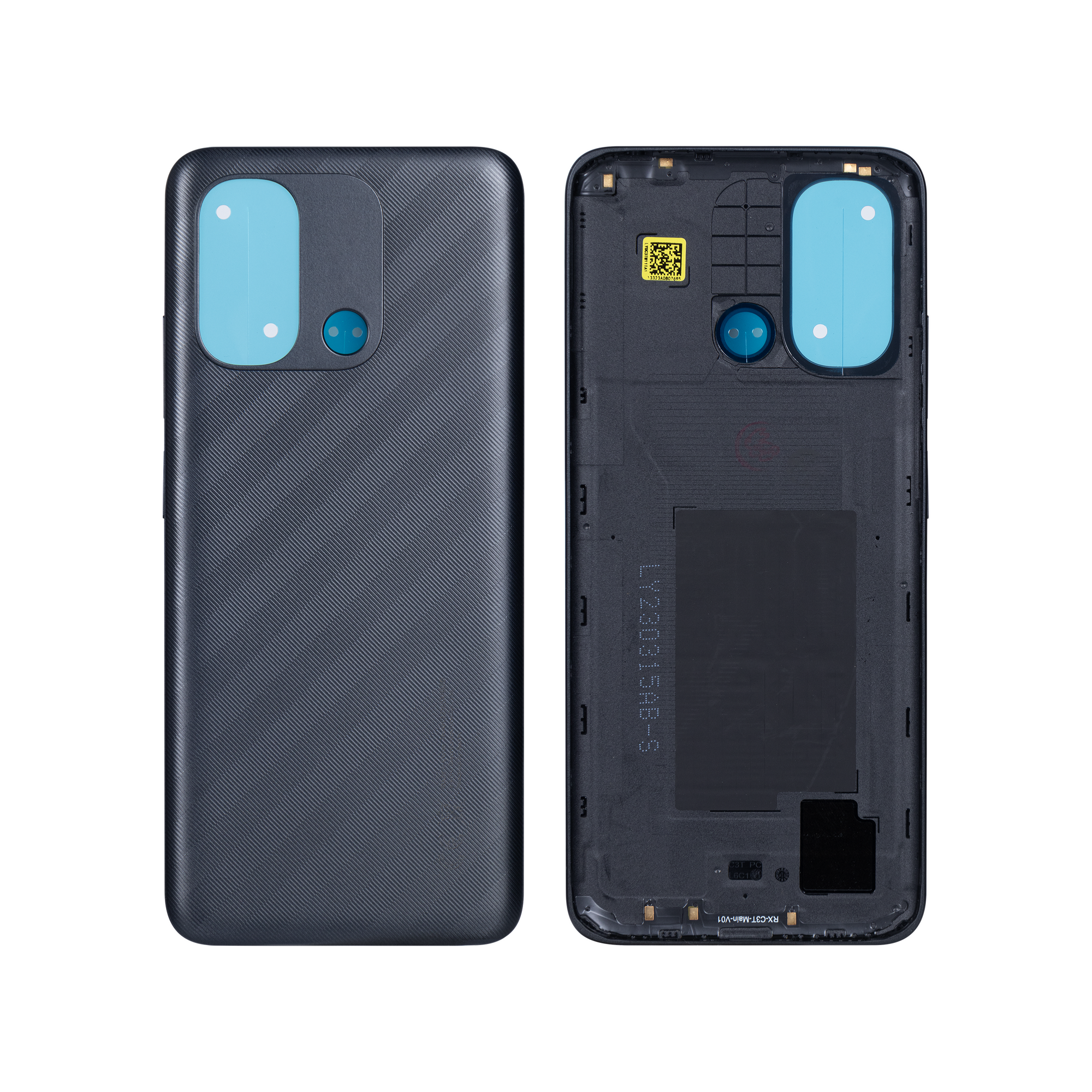 Coque arrière Xiaomi Redmi 12C sans objectif, gris graphite, OEM