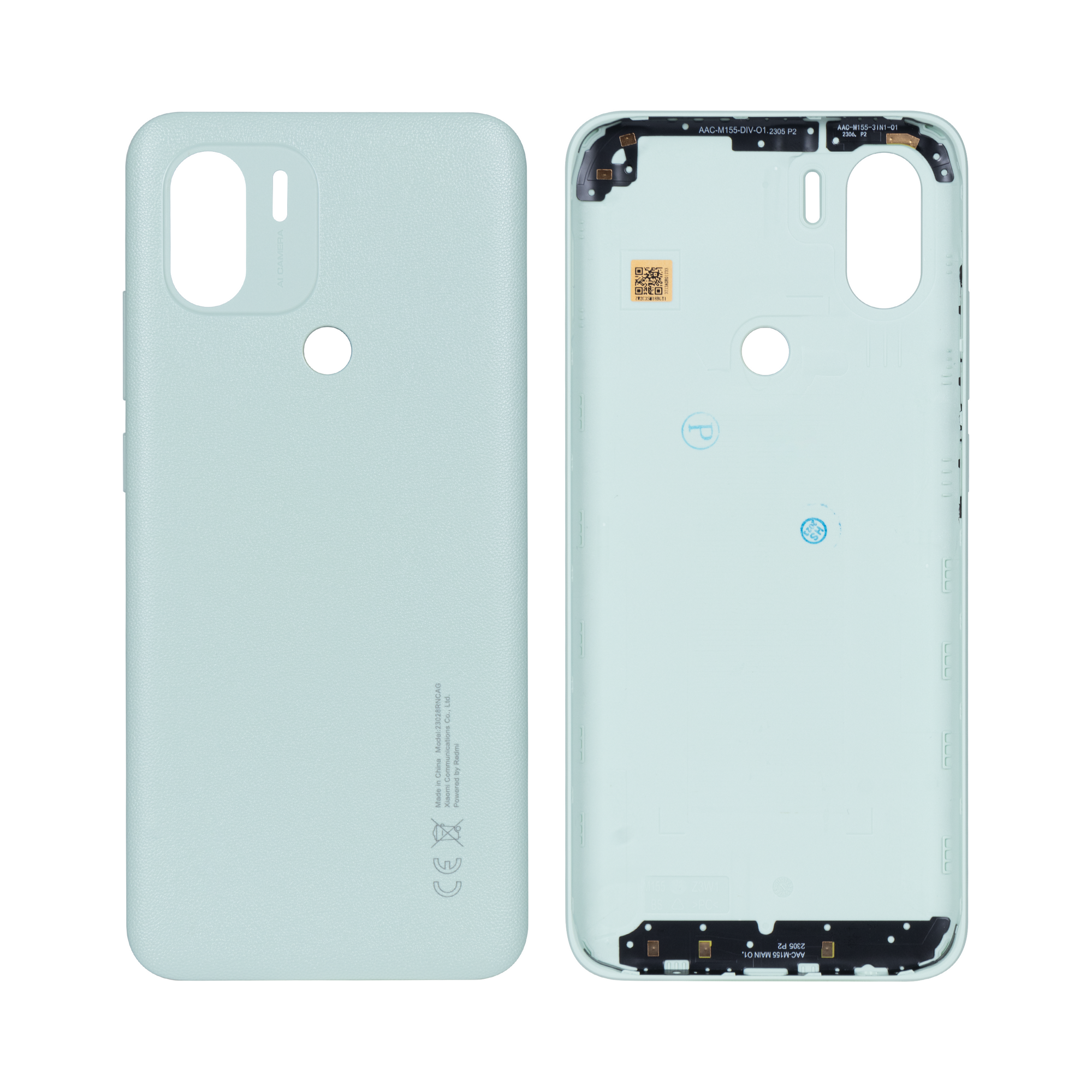 Coque arrière Xiaomi Redmi A2 sans objectif, vert océan, OEM