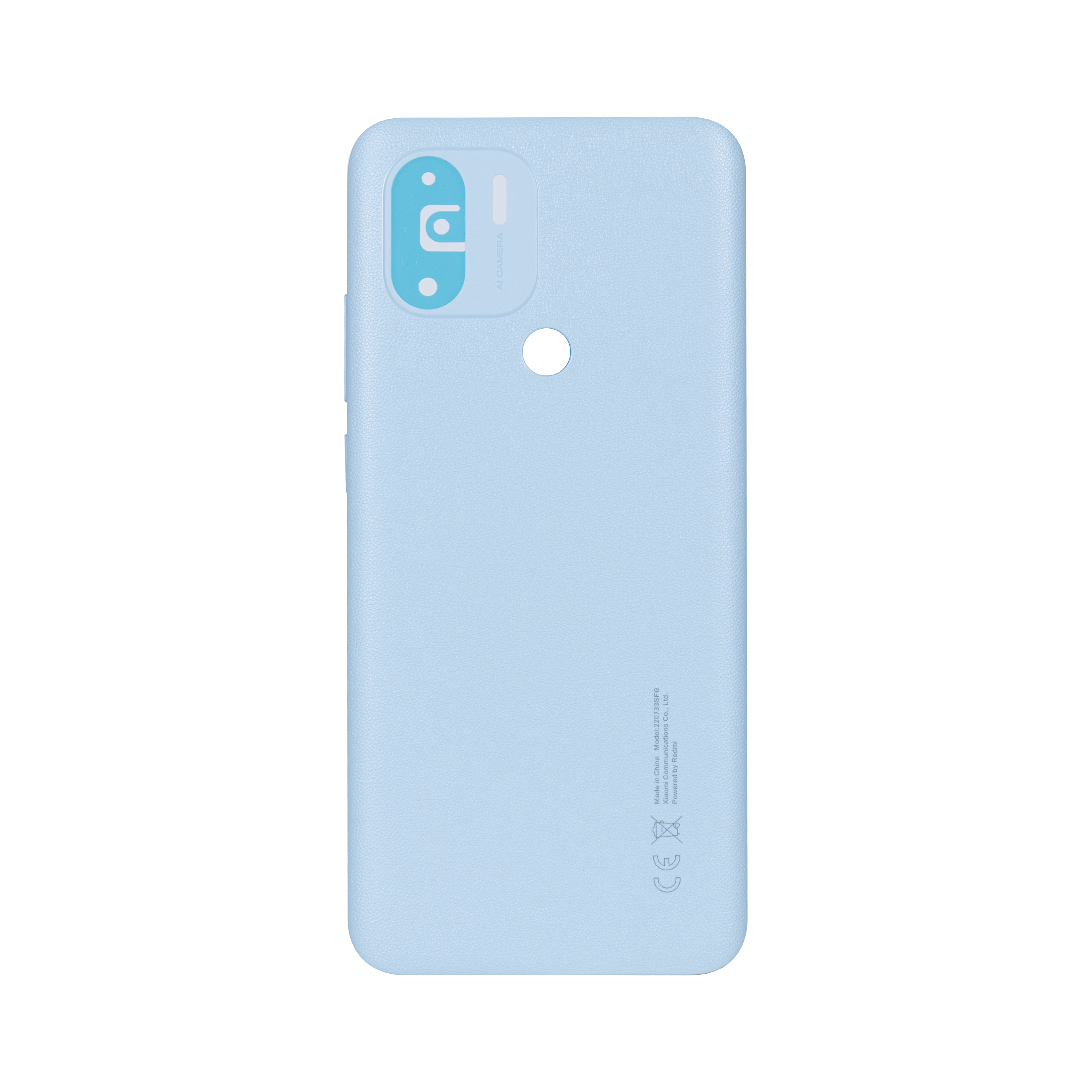 Coque arrière Xiaomi Redmi A2 sans objectif, bleu aqua, OEM
