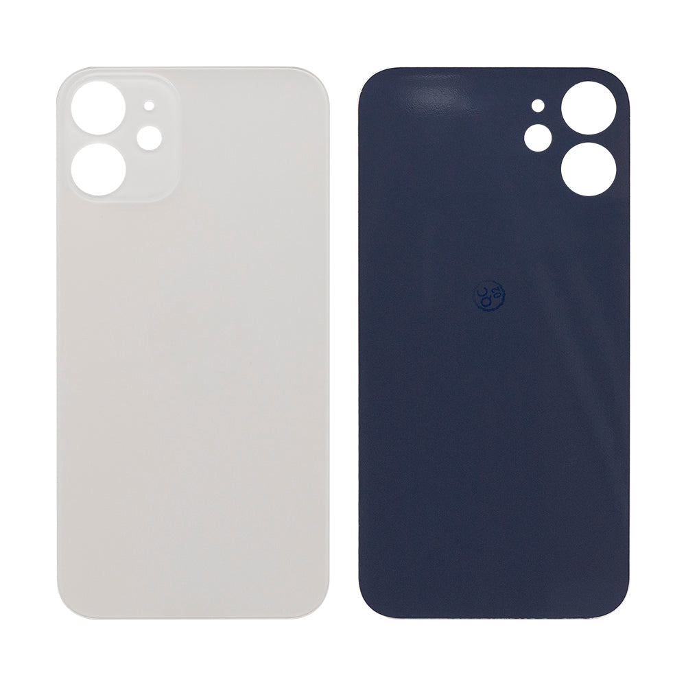 For Apple 12 Mini Verre arrière, cadre de caméra agrandi Blanc Compatible