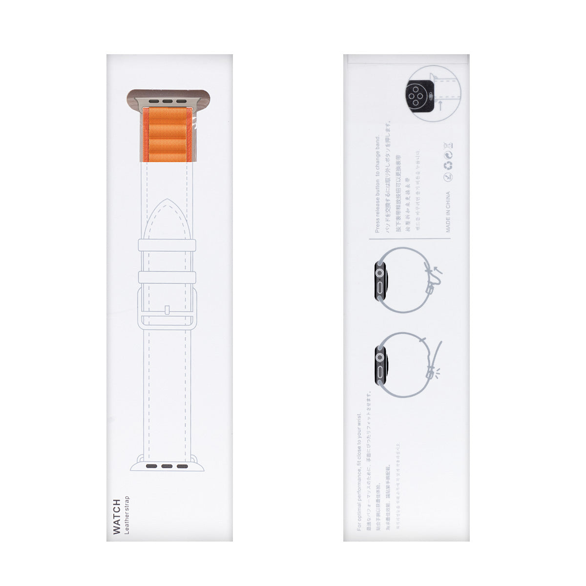 Bracelet en nylon Alpine Loop For Apple 38 mm, 40 mm, 41 mm Orange Boîte de vente au détail