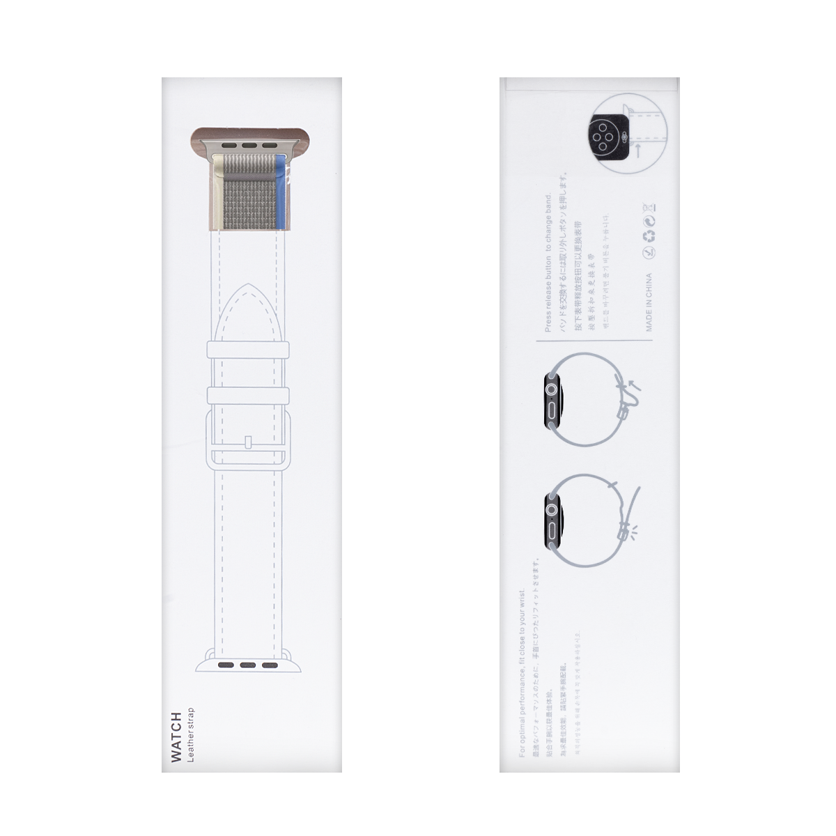 Bracelet en nylon Trail Loop For Apple 38 mm, 40 mm, 41 mm Bleu, Gris Boîte de vente au détail